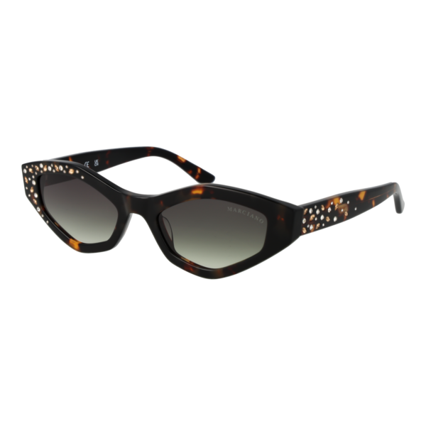 Marciano by Guess Rechteck Sonnenbrille GM00017 5352P in Braun – 45° Seitenansicht