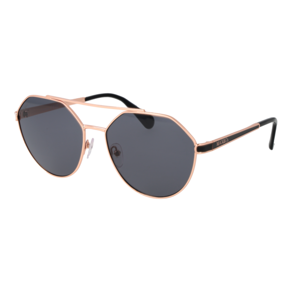 Max & Co Geometric Sonnenbrille MO0119 5833A in Rosé Gold – 45° Seitenansicht