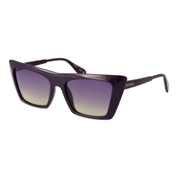 Max & Co Katzenaugen Sonnenbrille MO0122 5481Z in Lila – 45° Seitenansicht