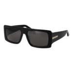GCDS Rechteck Sonnenbrille GD0053 5601A in Schwarz – 45° Seitenansicht
