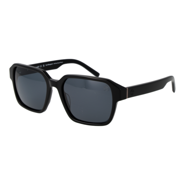 Timberland Quadrat Sonnenbrille TB00043 5601D in Schwarz – 45° Seitenansicht
