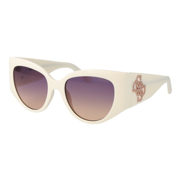 Guess Katzenaugen Sonnenbrille GU00202 5421Z in Weiß – 45° Seitenansicht