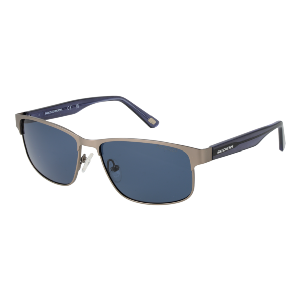 Skechers Rechteck Sonnenbrille SE00046 5611D in Gunmetal – 45° Seitenansicht