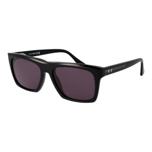 Web Rechteck Sonnenbrille WE0350 5505A in Schwarz – 45° Seitenansicht