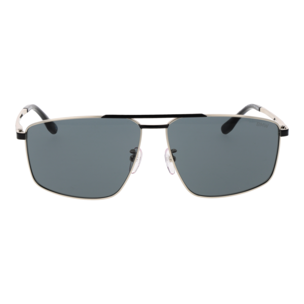 BMW Sonnenbrille BW0055-H 6216A – Frontansicht mit Titan Rahmen und Grau Gläsern