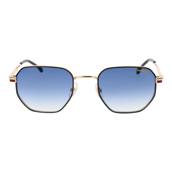 Carrera Sonnenbrille CARRERA 380/S 52W3J08 – Frontansicht mit Metall Rahmen und Blau Gläsern