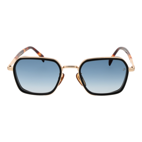 David Beckham Sonnenbrille DB 1194/G/S 53RHL1V – Frontansicht mit Metall Rahmen und Blau Gläsern