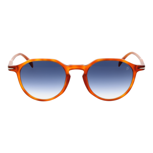 David Beckham Sonnenbrille DB 1217/S 50WR908 – Frontansicht mit Azetat Rahmen und Blau Gläsern