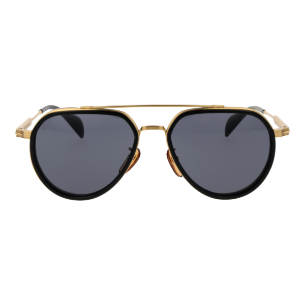 David Beckham Sonnenbrille DB 1226/G/S 57RHL2K – Frontansicht mit Metall Rahmen und Grau Gläsern