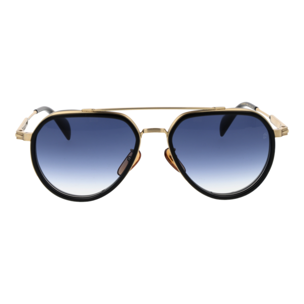 David Beckham Sonnenbrille DB 1226/G/S 57RHL84 – Frontansicht mit Metall Rahmen und Blau Gläsern