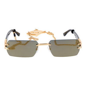 Dsquared2 Sonnenbrille D2 0189/S/SE 57000JO – Frontansicht mit Metall Rahmen und Blau Gläsern