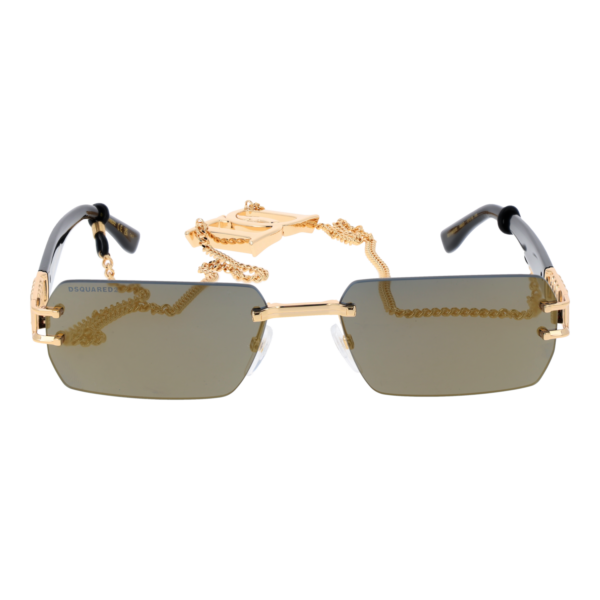 Dsquared2 Sonnenbrille D2 0189/S/SE 57000JO – Frontansicht mit Metall Rahmen und Blau Gläsern