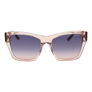 Guess Sonnenbrille GU00113 5557Z – Frontansicht mit Azetat Rahmen und Lila Gläsern