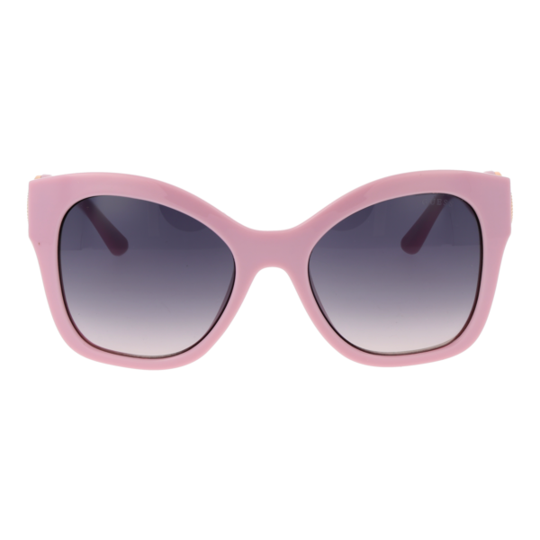 Guess Sonnenbrille GU00197 5578Z – Frontansicht mit Kunststoff Rahmen und Lila Gläsern