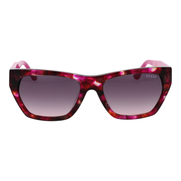 Guess Sonnenbrille GU00203-H 5678F – Frontansicht mit Azetat Rahmen und Braun Gläsern