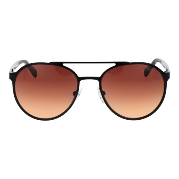 Guess Sonnenbrille GU00211 5202F – Frontansicht mit Metall Rahmen und Braun Gläsern