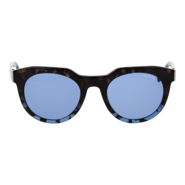 Guess Sonnenbrille GU00214 4992V – Frontansicht mit Azetat Rahmen und Blau Gläsern