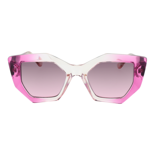Guess Sonnenbrille GU7897 5077T – Frontansicht mit Kunststoff Rahmen und Pink Gläsern