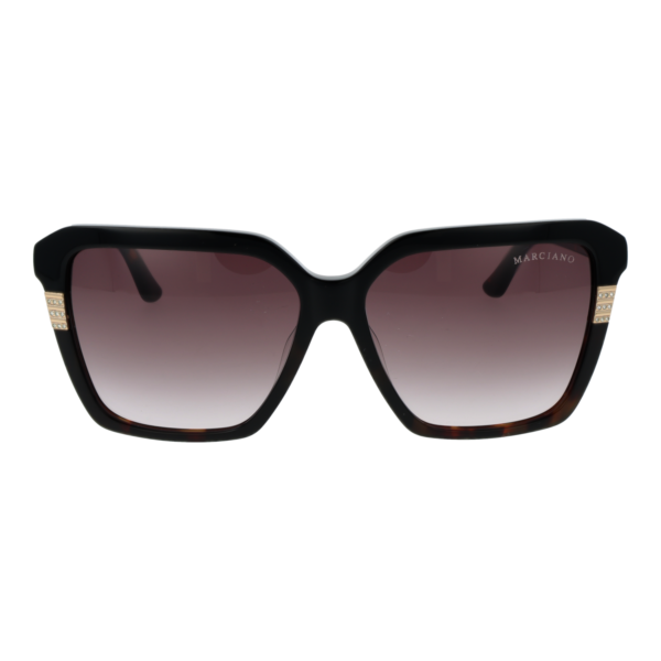 Marciano by Guess Sonnenbrille GM00009 5805B – Frontansicht mit Azetat Rahmen und Grau Gläsern