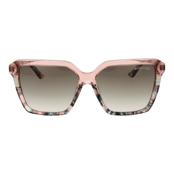 Marciano by Guess Sonnenbrille GM00009 5853P – Frontansicht mit Azetat Rahmen und Oliv Gläsern