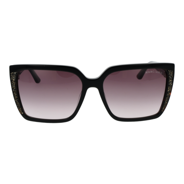Marciano by Guess Sonnenbrille GM00012 5805B – Frontansicht mit Azetat Rahmen und Grau Gläsern