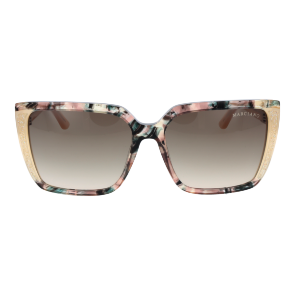 Marciano by Guess Sonnenbrille GM00012 5859P – Frontansicht mit Azetat Rahmen und Oliv Gläsern
