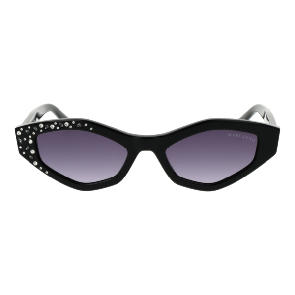 Marciano by Guess Sonnenbrille GM00017 5301B – Frontansicht mit Azetat Rahmen und Grau Gläsern