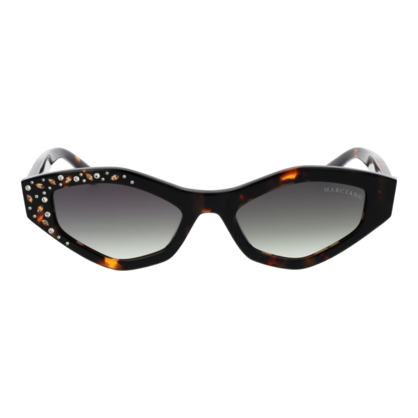 Marciano by Guess Sonnenbrille GM00017 5352P – Frontansicht mit Azetat Rahmen und Grün Gläsern