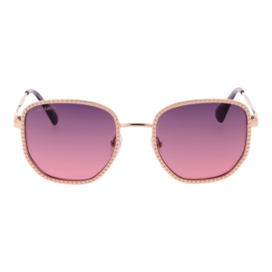 Max & Co Sonnenbrille MO0091 5228Z – Frontansicht mit Metall Rahmen und Rosa Gläsern