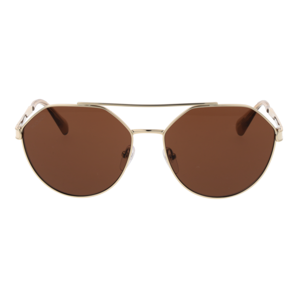 Max & Co Sonnenbrille MO0119 5832E – Frontansicht mit Metall Rahmen und Braun Gläsern