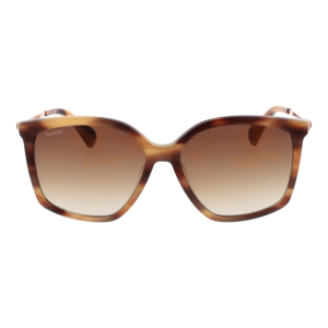 Max Mara Sonnenbrille MM0055 5648F – Frontansicht mit Azetat Rahmen und Braun Gläsern