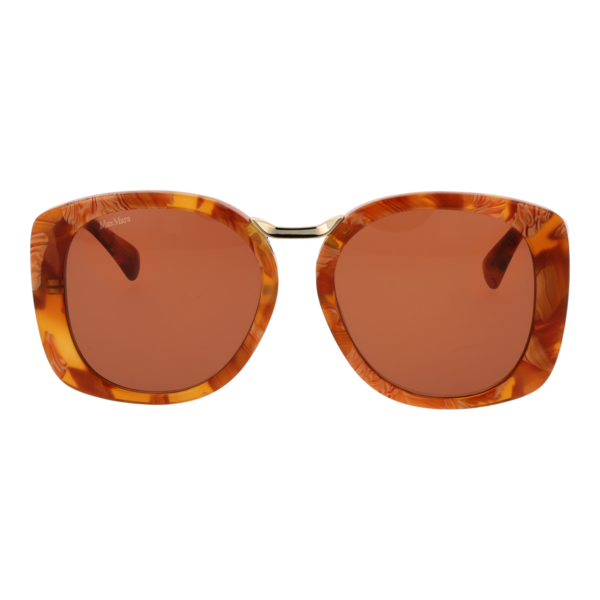 Max Mara Sonnenbrille MM0092 5556E – Frontansicht mit Azetat Rahmen und Braun Gläsern
