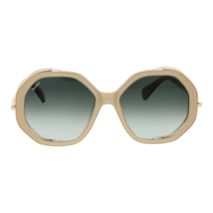 Max Mara Sonnenbrille MM0094 5525P – Frontansicht mit Azetat Rahmen und Türkis Gläsern