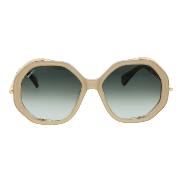 Max Mara Sonnenbrille MM0094 5525P – Frontansicht mit Azetat Rahmen und Türkis Gläsern