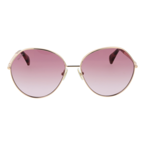 Max Mara Sonnenbrille MM0096 5728Z – Frontansicht mit Metall Rahmen und Rosa Gläsern