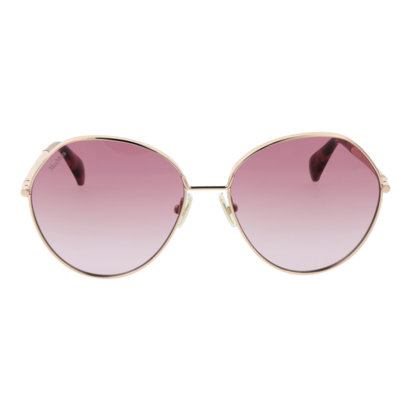 Max Mara Sonnenbrille MM0096 5728Z – Frontansicht mit Metall Rahmen und Rosa Gläsern