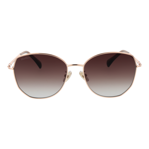 Max Mara Sonnenbrille MM0114-K 5832F – Frontansicht mit Metall Rahmen und Braun Gläsern