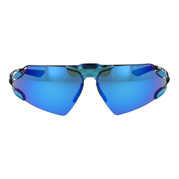 Nike Sonnenbrille DV6954 76410 – Frontansicht mit Titan Rahmen und Blau Gläsern