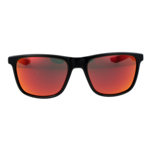 Nike Sonnenbrille V24031 57010 – Frontansicht mit Kunststoff Rahmen und Rot Gläsern