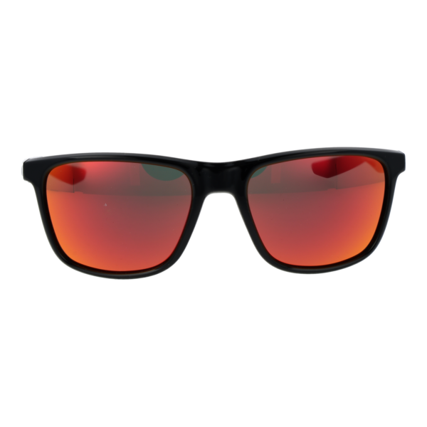 Nike Sonnenbrille V24031 57010 – Frontansicht mit Kunststoff Rahmen und Rot Gläsern