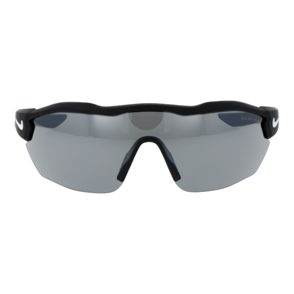 Nike Sonnenbrille V24036 61010 – Frontansicht mit Kunststoff Rahmen und Silber Gläsern