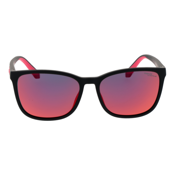 Polaroid Sonnenbrille PLD 2169/S/X 56BLXBG – Frontansicht mit Polycarbonat Rahmen und Grau Gläsern