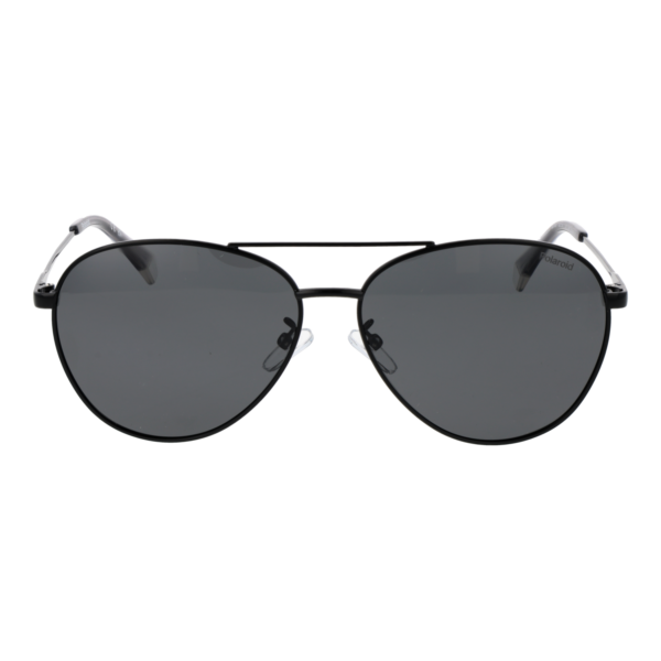 Polaroid Sonnenbrille PLD 4142/G/S/X 60807M9 – Frontansicht mit Metall Rahmen und Grau Gläsern
