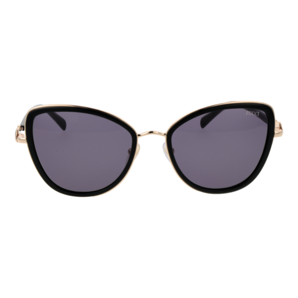 Pucci Sonnenbrille EP0184 5705A – Frontansicht mit Metall Rahmen und Grau Gläsern