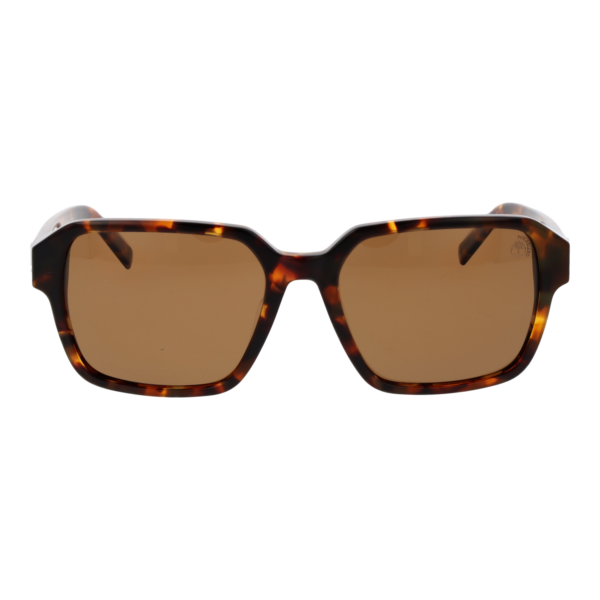 Timberland Sonnenbrille TB00043 5654H – Frontansicht mit Azetat Rahmen und Braun Gläsern