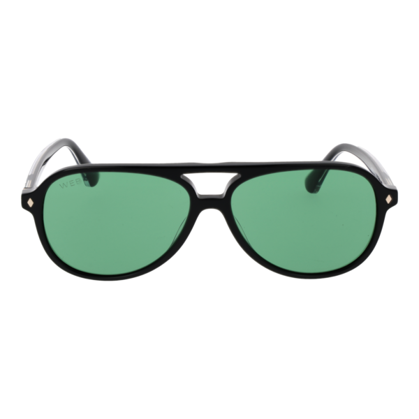 Web Sonnenbrille WE0368 5901N – Frontansicht mit Azetat Rahmen und Grün Gläsern