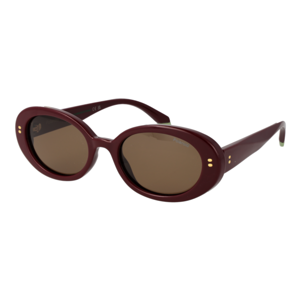 Polaroid Sonnenbrille PLD 6253/S/X 52LHFSP – 45° Seitenansicht Polaroid Oval Sonnenbrille PLD 6253/S/X 52LHFSP in Burgunder – 45° Seitenansicht