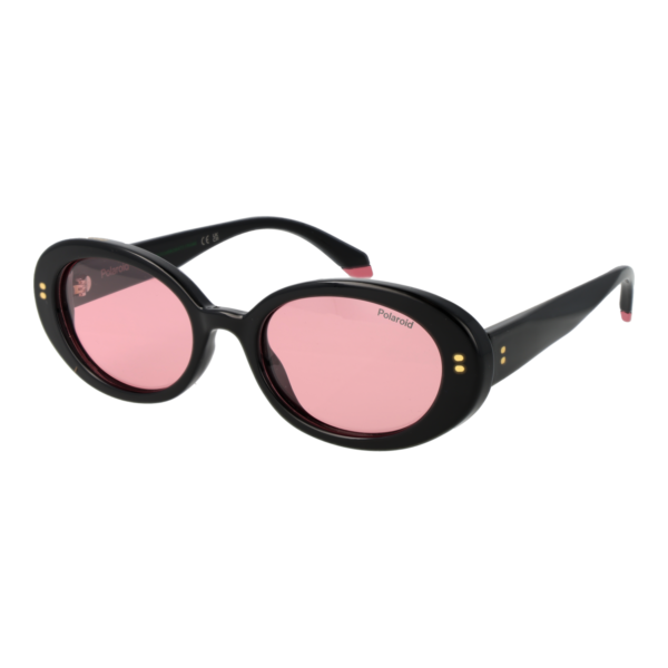 Polaroid Oval Sonnenbrille PLD 6253/S/X 52QFU0F in Schwarz – 45° Seitenansicht