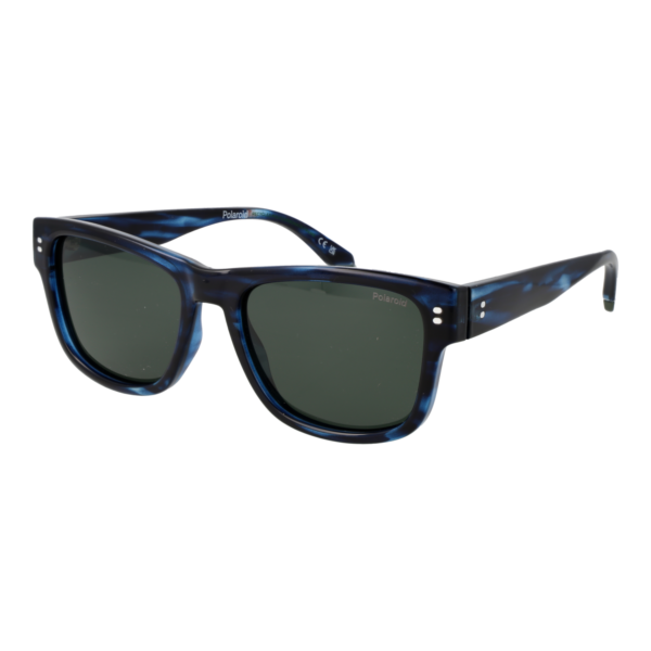 Polaroid Quadrat Sonnenbrille PLD 6252/S/X 55IPRUC in Blau – 45° Seitenansicht