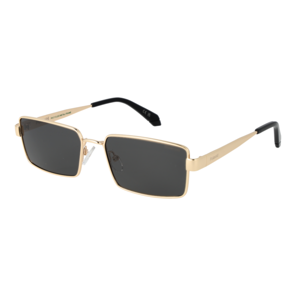 Polaroid Sonnenbrille PLD 6255/S/X 562F7M9 – 45° Seitenansicht Polaroid Rechteck Sonnenbrille PLD 6255/S/X 562F7M9 in Gold – 45° Seitenansicht